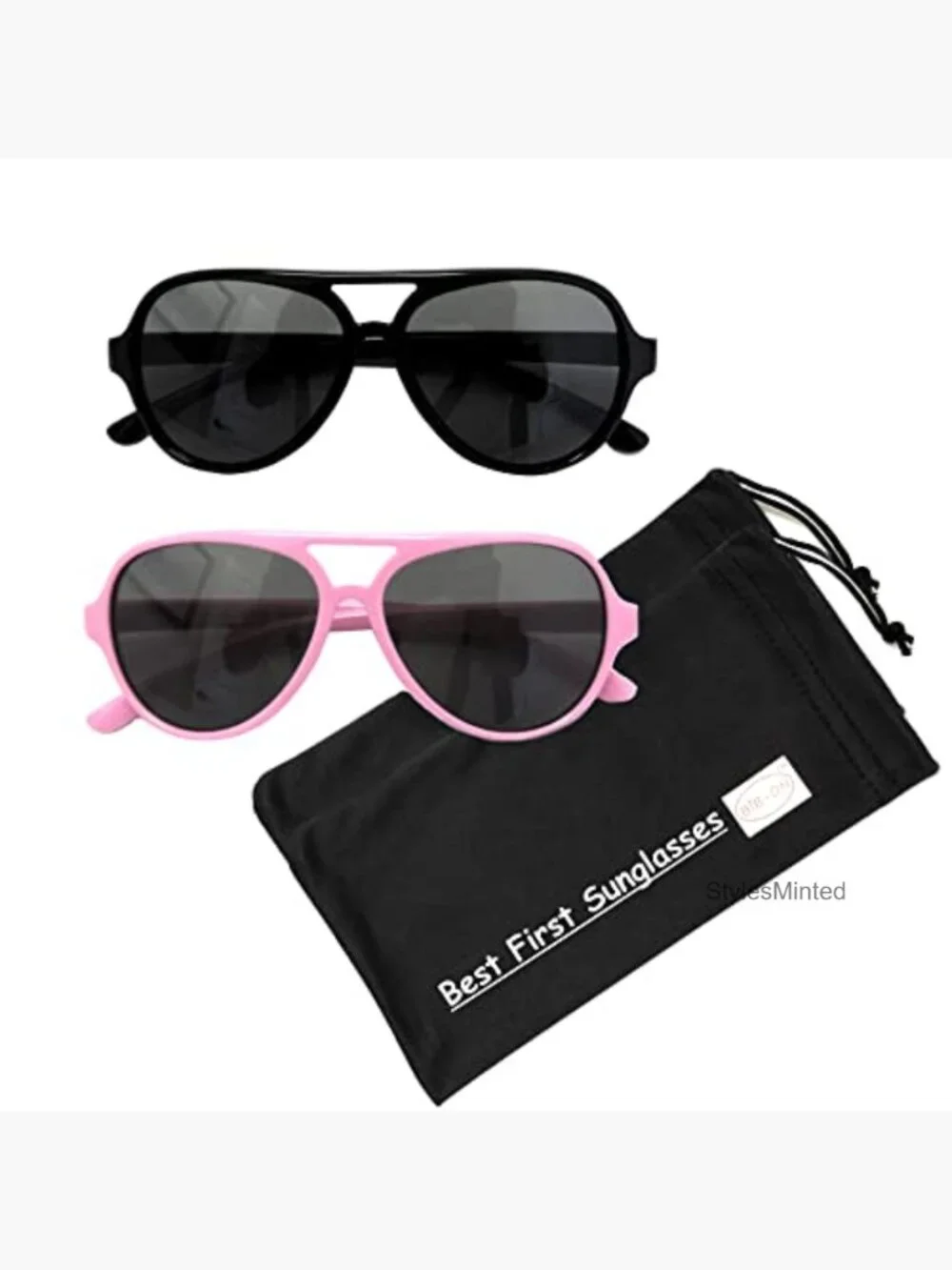 Toddler's First Sunglasses 2-Pack Ages 2-4 Flexible Silicone Aviator UV